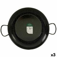 Paella Pan La Dehesa 0645-LD 0645-LD Zwart Geëmailleerd Staal Ø 45 cm 46 x 13,5 x 58 cm 58 x 13,5 x 46 cm (3 Stuks)