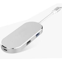 6-in-1 USB-C Hub / Type-C aan USB-C / Type-C & HDMI & SD & TF & 2 USB Adapter, voor Galaxy S9 & S9 PLUS & S8 & S8 PLUS & Opmerking 8 / HTC 10 / Huawei