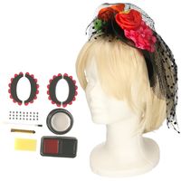 Verkleed setje Day of the Dead - sugar skull schmink en diadeem - Halloween/Carnaval accessoires