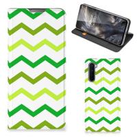 OnePlus Nord | Hoesje met Magneet | Zigzag Groen