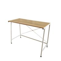 Bureau laptop computer tafel Stoer - industrieel - wit metaal blank hout