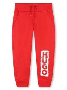 HUGO KIDS pantalon de jogging en coton à logo imprimé - Rouge