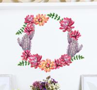 roze kroon cactus muursticker - thumbnail