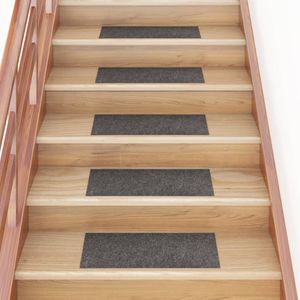 VidaXL Trapmatten zelfklevend 15 stuks 60x25 cm antraciet rechthoekig