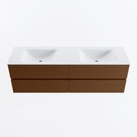 MONDIAZ VICA 160cm badmeubel onderkast Rust 4 lades. Wastafel CLOUD dubbel 2 kraangaten, kleur Talc.