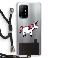 Eenhoorn: Oppo A95 5G Transparant Hoesje met koord