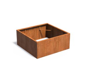 Cortenstaal plantenbak CARREZ zonder bodem 140x140x60cm.