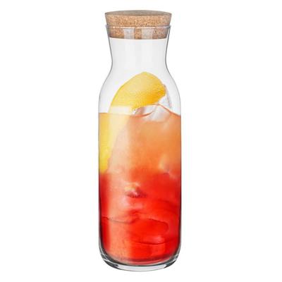 Secret de Gourmet Waterkan Karaf - met kurk dop - 1 Liter - glas - water - schenkkan Secret de Gourmet Waterkan Karaf - met kurk dop - 1 Liter - glas - water - schenkkan