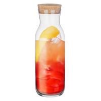 Secret de Gourmet Waterkan Karaf - met kurk dop - 1 Liter - glas - water - schenkkan