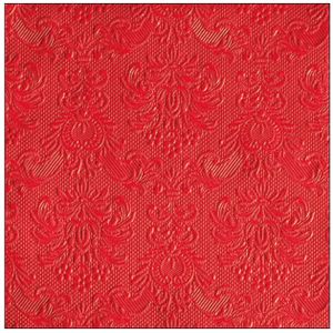 15x Tafel diner/lunch servetten 40 x 40 cm luxe deco print rood