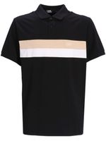 Karl Lagerfeld polo rayé à logo embossé - Noir