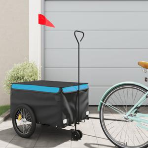 Fietstrailer 30 kg ijzer zwart en blauw