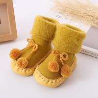 Winter baby warmer vloer sokken anti-slip baby stap sokken grootte: 11cm (geel) Winter baby warmer vloer sokken anti-slip baby stap sokken grootte: 11cm (geel)