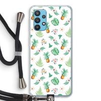 Ananas bladeren: Samsung Galaxy A32 4G Transparant Hoesje met koord
