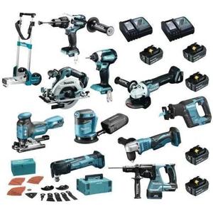 Makita DLX1012TJ2 Accu Combiset 10-delig met Trolley 18V 5.0Ah in Mbox