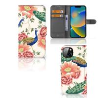 Telefoonhoesje | Met pasjeshouder | voor iPhone 14 Plus Pink Peacock