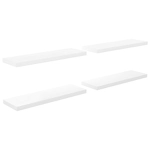 vidaXL Wandschappen zwevend 4 st 80x23,5x3,8 cm MDF hoogglans wit