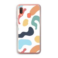 Memphis Shapes Blue: Samsung Galaxy A20e Transparant Hoesje Memphis Shapes Blue: Samsung Galaxy A20e Transparant Hoesje