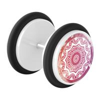 Fake plug met Mandala-design Acryl / Chirurgisch staal 316L Fake Piercings - thumbnail