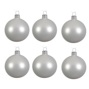 18x Winter witte glazen kerstballen 6 cm mat