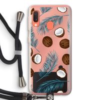 Kokosnoot roze: Samsung Galaxy A20e Transparant Hoesje met koord