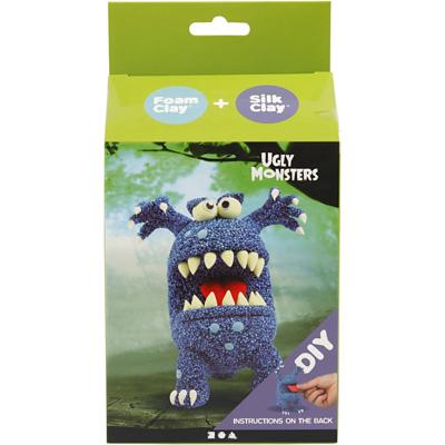 Silk Clay Funny friends, monster, blauw, 1 doos