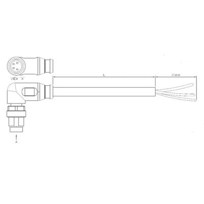 TE Connectivity 1-2273076-1 Sensor/actuator connector, geassembleerd M12 Aantal polen (sensoren): 3 Stekker, haaks 1.50 m 1 stuk(s)