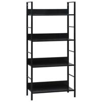 Boekenkast met 4 schappen 60x27,6x90,5 cm bewerkt hout zwart - thumbnail