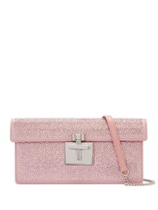 Oscar de la Renta pochette Alibi à ornements en cristal - Rose