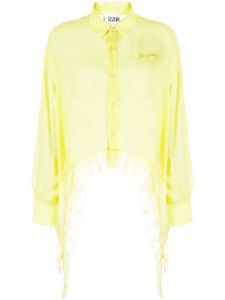 izzue blouse transparente à logo imprimé - Jaune