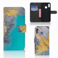 Honor 10 Lite | Bookcase | Marble Blue Gold