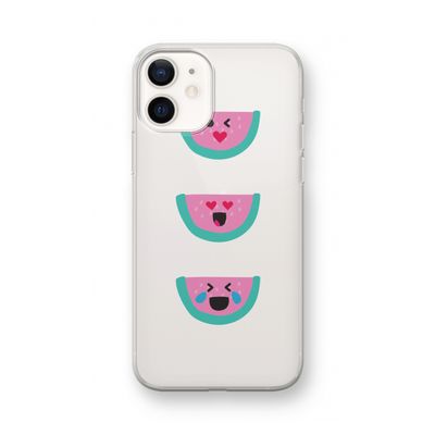 Smiley watermeloen: iPhone 12 mini Transparant Hoesje