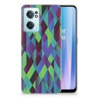 OnePlus Nord CE 2 5G TPU Hoesje Abstract Green Blue