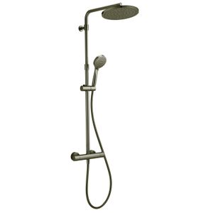 Salenzi Opbouw Regendouche Giro Thermostatisch 30 cm en 3 standen Handdouche Gegalvaniseerd Zwart Chroom