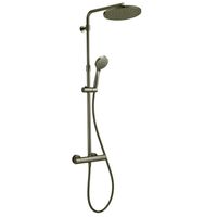 Salenzi Opbouw Regendouche Giro Thermostatisch 30 cm en 3 standen Handdouche Gegalvaniseerd Zwart Chroom - thumbnail