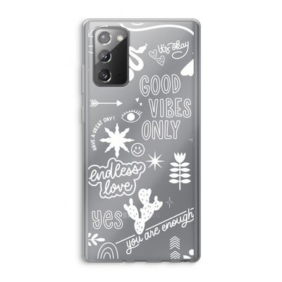 Good vibes: Samsung Galaxy Note 20 / Note 20 5G Transparant Hoesje
