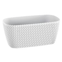 Prosperplast Plantenbak Splofy - wit - voor buiten - 30 x 18 x 14 cm - kunststof