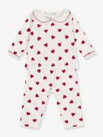 Pyjama 2-delige baby met hartjesprint PETIT BATEAU wit