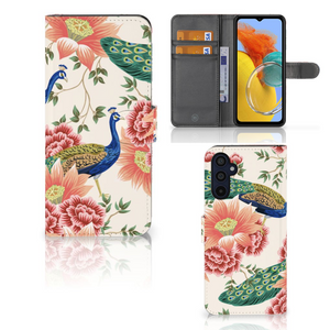 Telefoonhoesje met Pasjes voor Samsung Galaxy M14 Pink Peacock