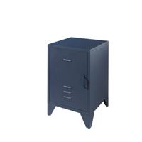 2e Halve Prijs Leen Bakker - Vipack Nachtkastje Bronxx - Denim - Metaal - Blauw - 40x40x60.5 Cm