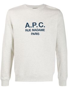 A.P.C. sweat à logo brodé - Tons neutres