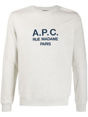 A.P.C. sweat à logo brodé - Tons neutres