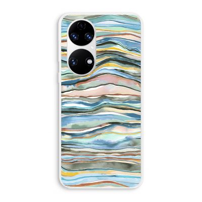 Watercolor Agate: Huawei P50 Transparant Hoesje