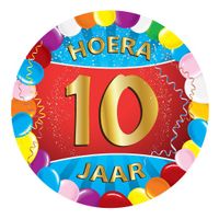 25x stuks gekleurde onderzetters 10 jaar feestartikelen Verjaardag leeftijden onderzetters. Ook leuk