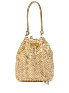 Prada mini sac seau satiné à ornements en cristal