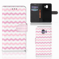 Samsung Galaxy J4 2018 Telefoon Hoesje Waves Roze - thumbnail