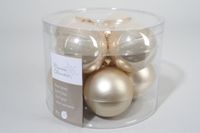 8 kerstballen parel emaille 70 mm - Ksd