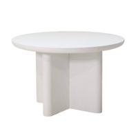 Giga Meubel - Eettafel Rond 120cm - Wit betonlook - Miso