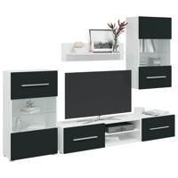 5-delige Tv-meubels met LED-verlichting bewerkt hout matindigo