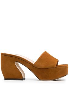 Si Rossi mules en daim - Marron